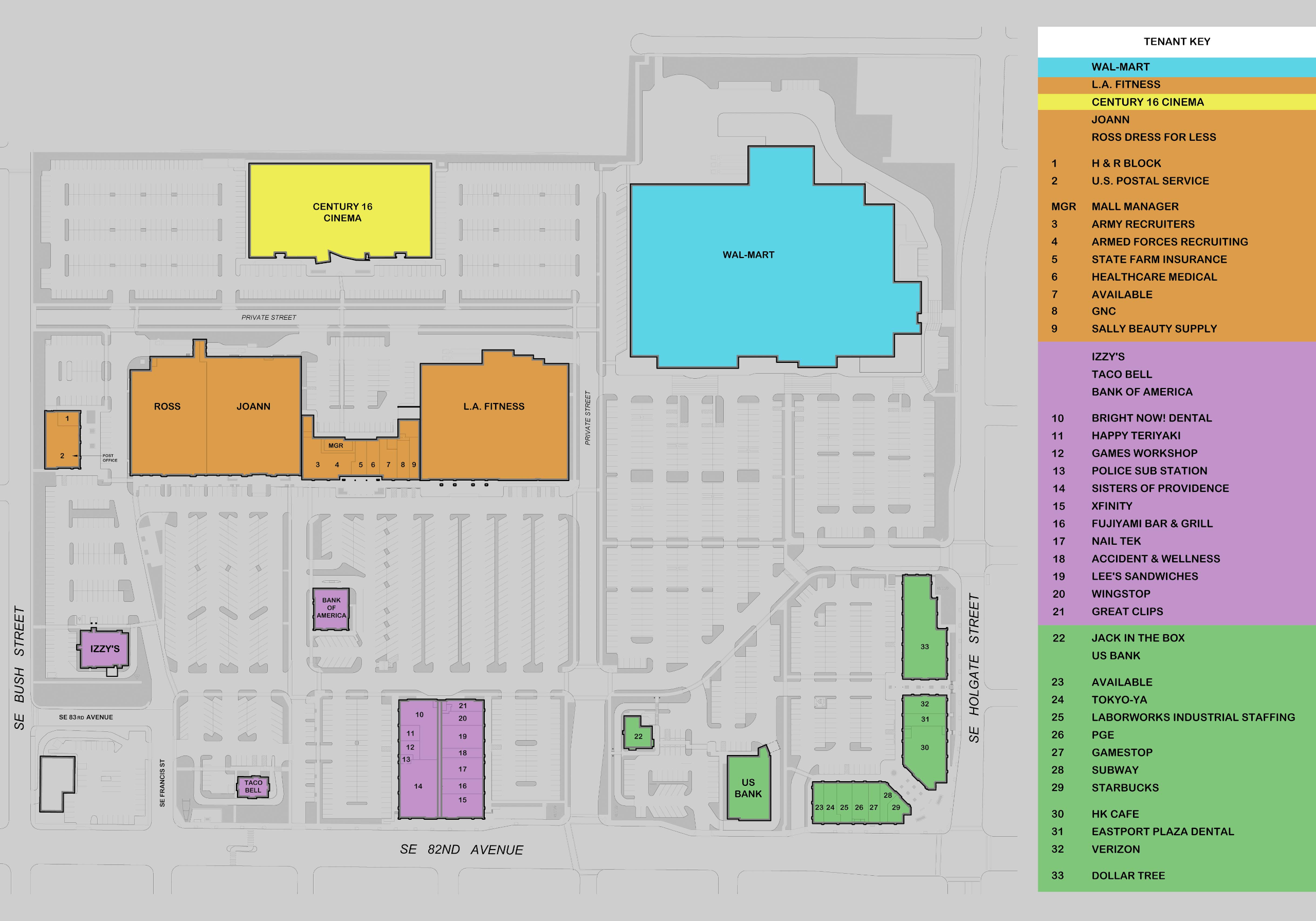 Mall Map – Eastport Plaza Shopping Mall in Portland, Oregon